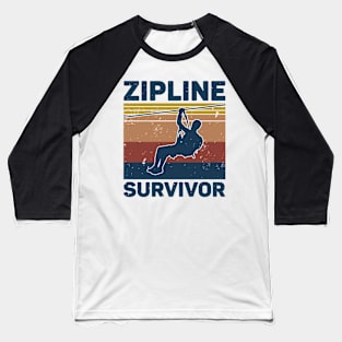 Zipline Survivor Outdoor Adventure Baseball T-Shirt